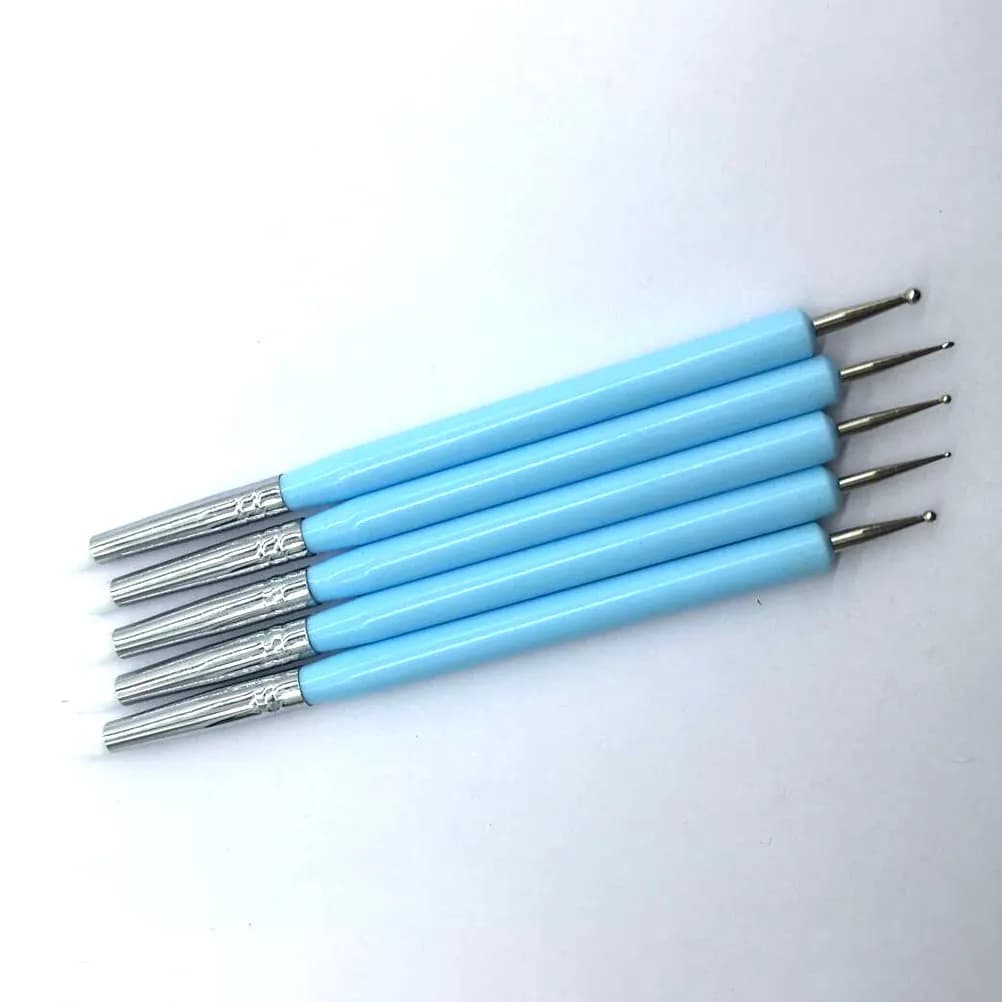 Set di 5 Penne per Modellare Torte, Strumenti a Doppia Punta in Silicone per Argilla Polimerica, Nail Art, Modellismo Ceramico, Penna per Modellare Colori