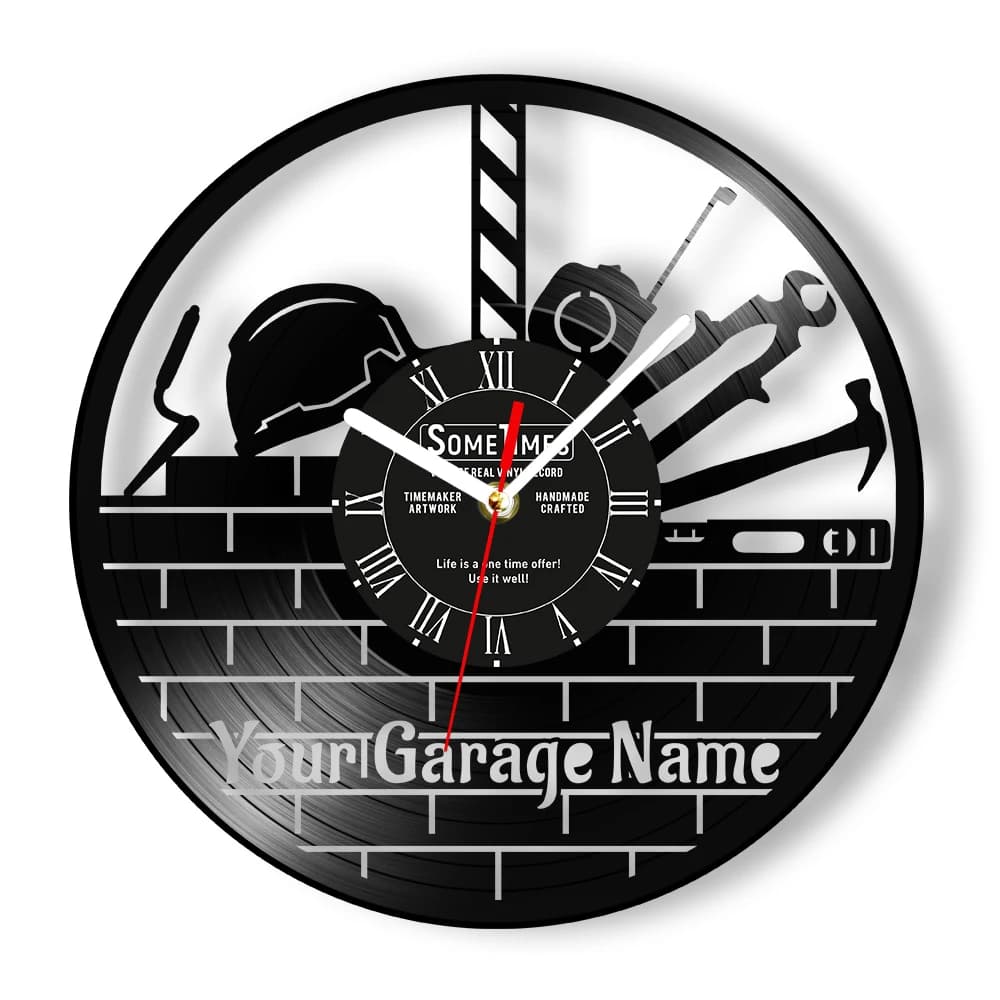 Wall clock with custom vinyl disc for architect engineer, architectural artwork, office furniture, custom clock, architectural gift
