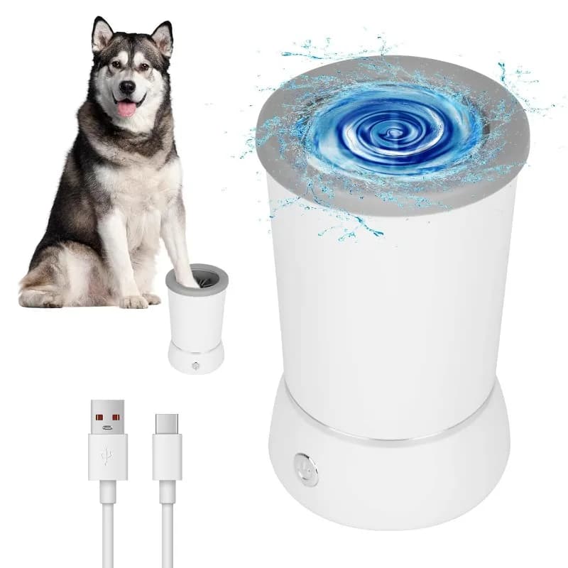 Pulitore automatico per zampe di cani, ricarica Type-C, progettato per cani di taglia piccola e media, facile da trasportare, mantiene le zampe pulite