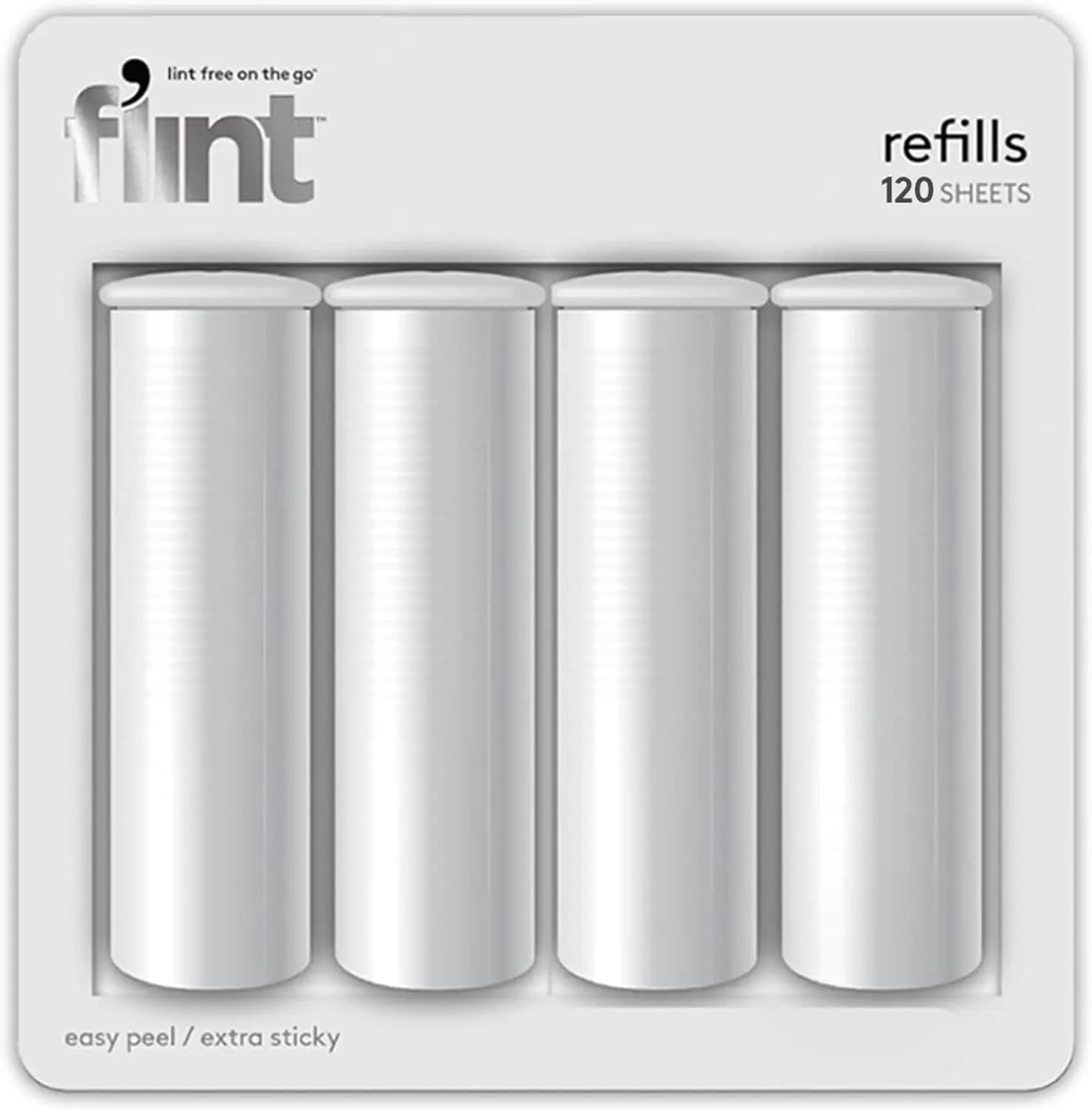 Extra Sticky Lint Roller Refill, Compatible with Retractable Roller, 4-Pack