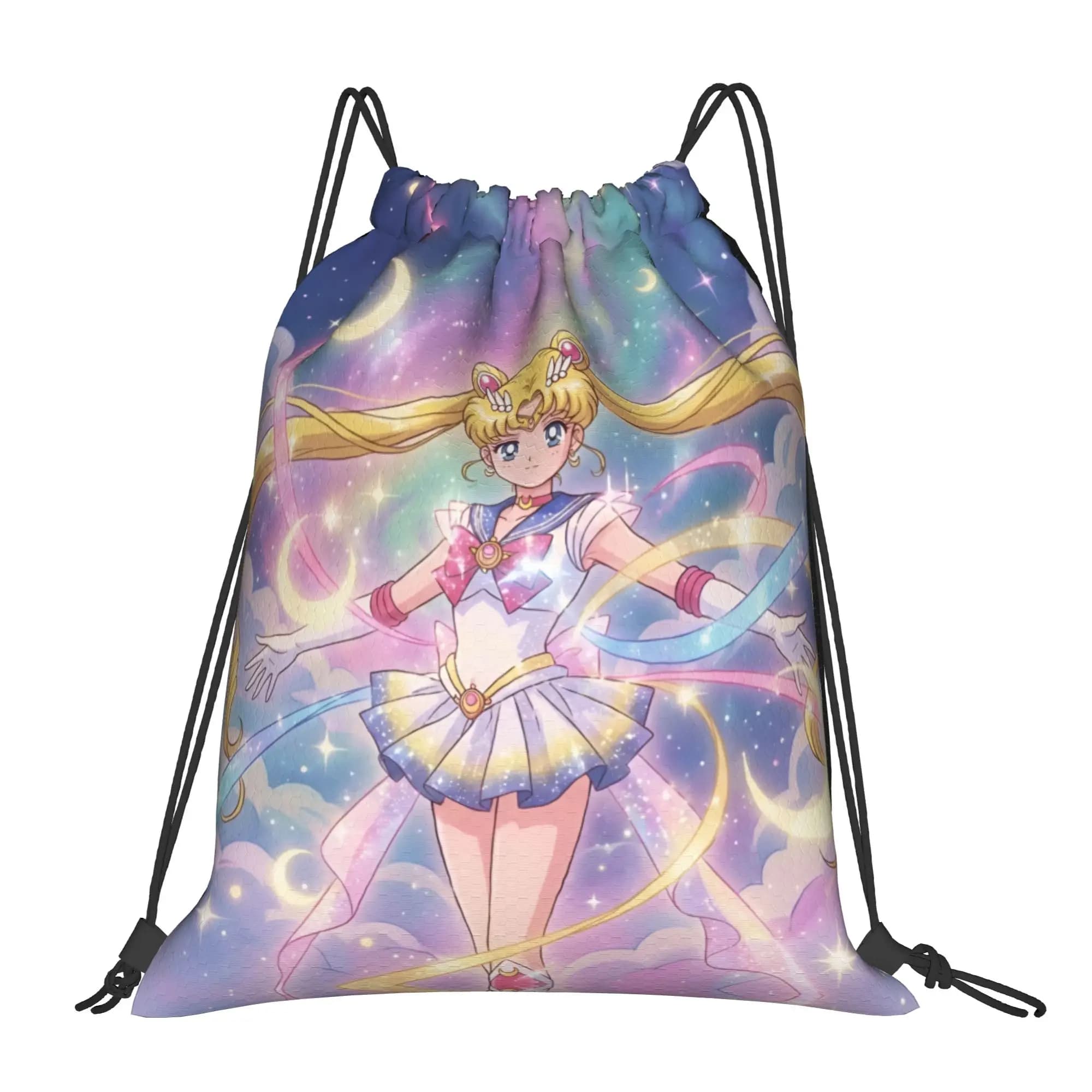 Borse con coulisse personalizzate Sailor Moon Anime per lo shopping, zaini da yoga, per donna e uomo, Tsukino Usagi, sacche sportive da palestra
