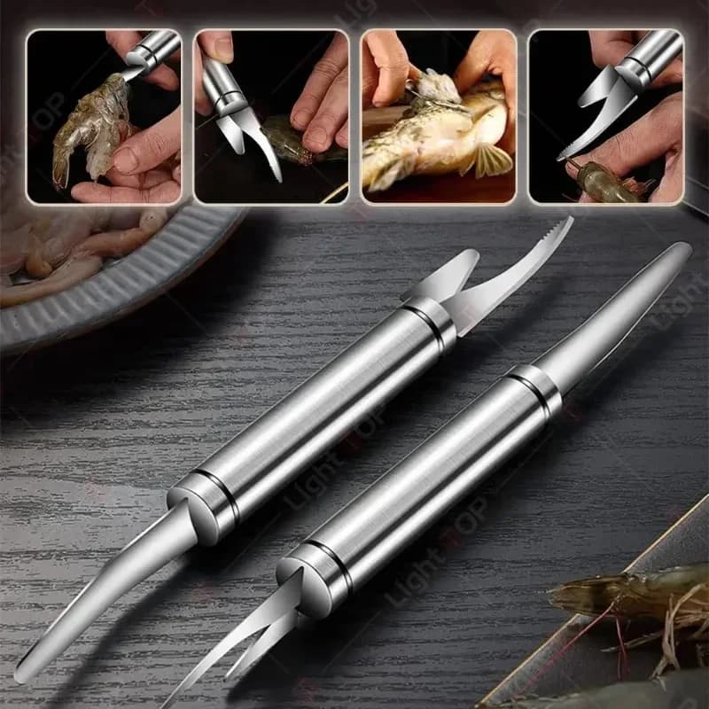 WXCOO Pelapatate rapido multifunzionale per gamberetti Utensili da cucina in acciaio inossidabile Scaglie di pesce Coltello Pulizia Taglio Raschiatura Scavo