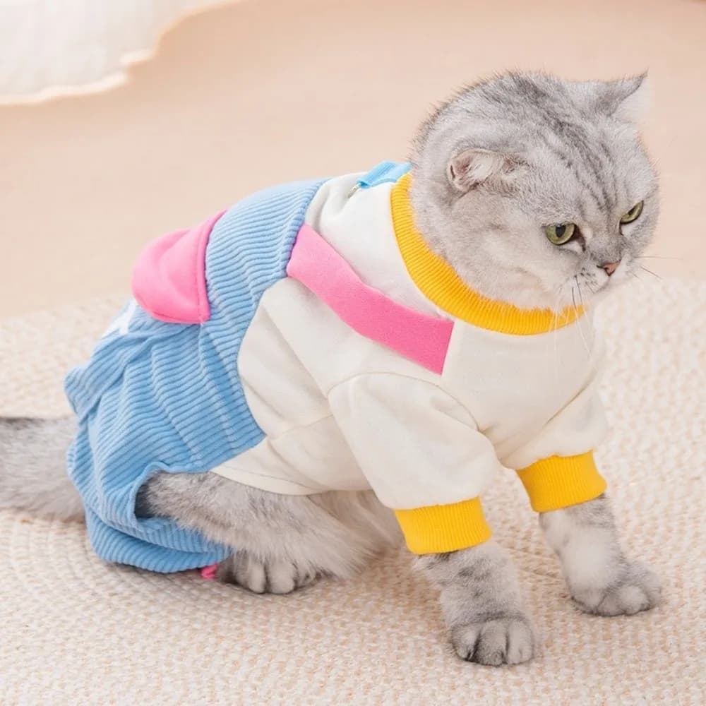 Tuta per Cani Antivento e Calda, Abbigliamento Morbido a Quattro Zampe, Colore Macaron, Comoda Tuta per Cani Autunno Inverno