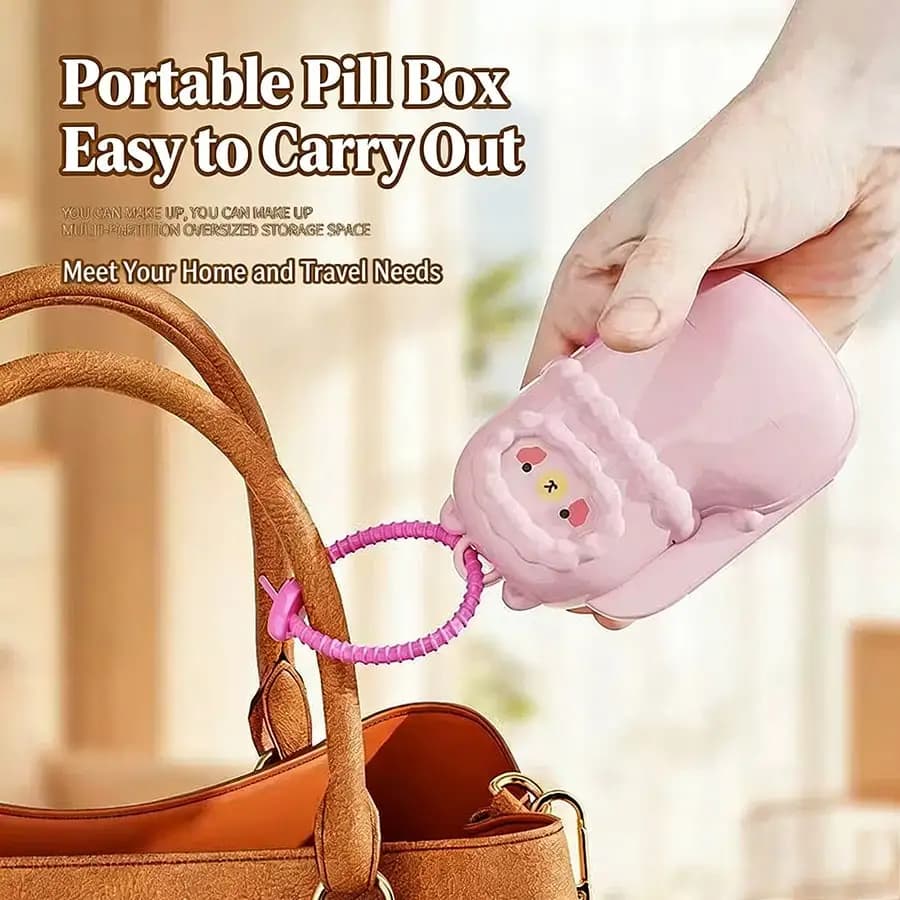 Mini Alpaca Shaped Wallet, Portable Organizer for Daily Meals, Tablet Container with Cartoon Design