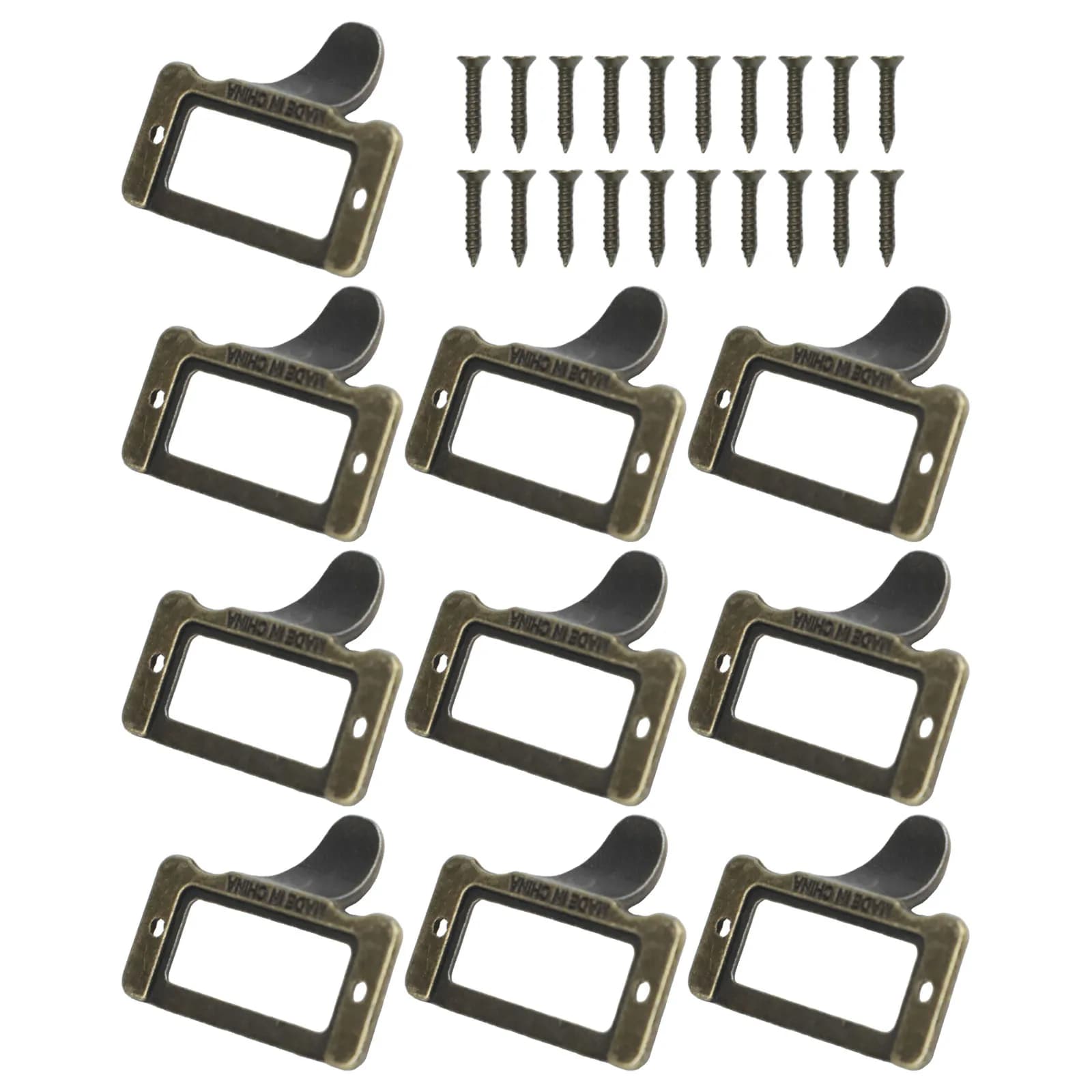 Etichette in ottone con viti per cartelle, porta etichette, accessori in lega di zinco