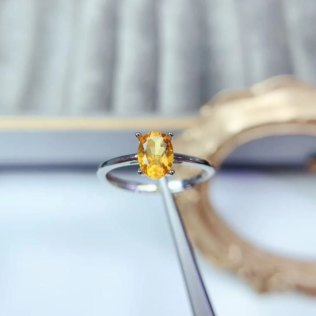 Exquisite Natural Crystal S925 Sterling Silver Ring for Women Luxury Designer Design Jewelry Elegant Fashion Gift for He