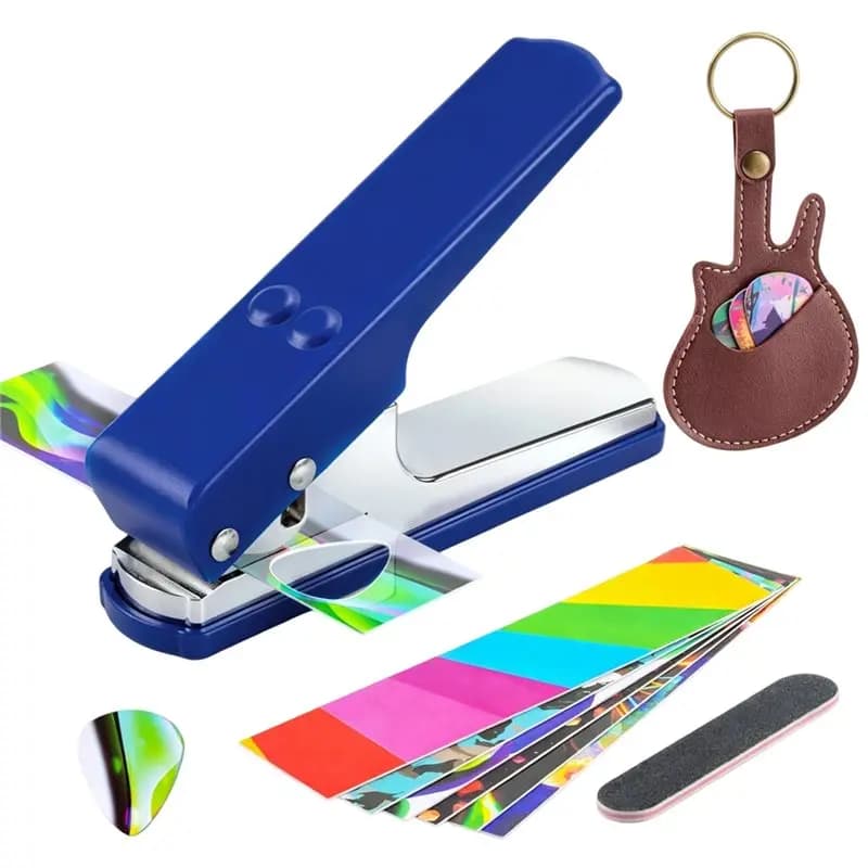 For Guitar Hole Puncher DIY For Guitar Picks Punch Pack With Pick Punch Tool, Custom For Guitar Player Plectrum Maker Blue