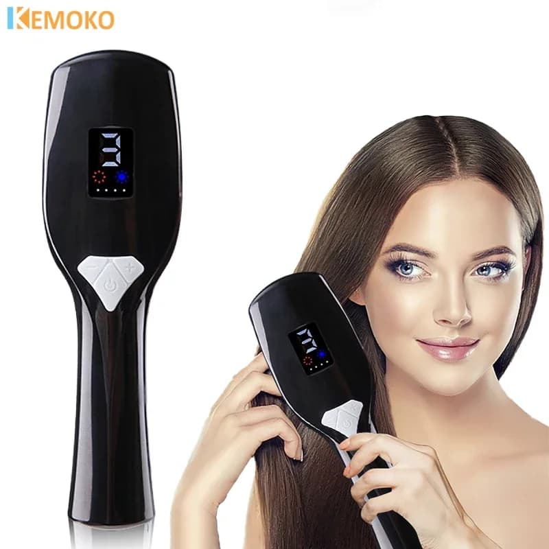Pettine per la crescita dei capelli laser elettrico a LED Pettine per terapia anti-perdita di capelli EMS a infrarossi Luce rossa blu Massaggio a vibrazione Assistenza sanitaria per capelli