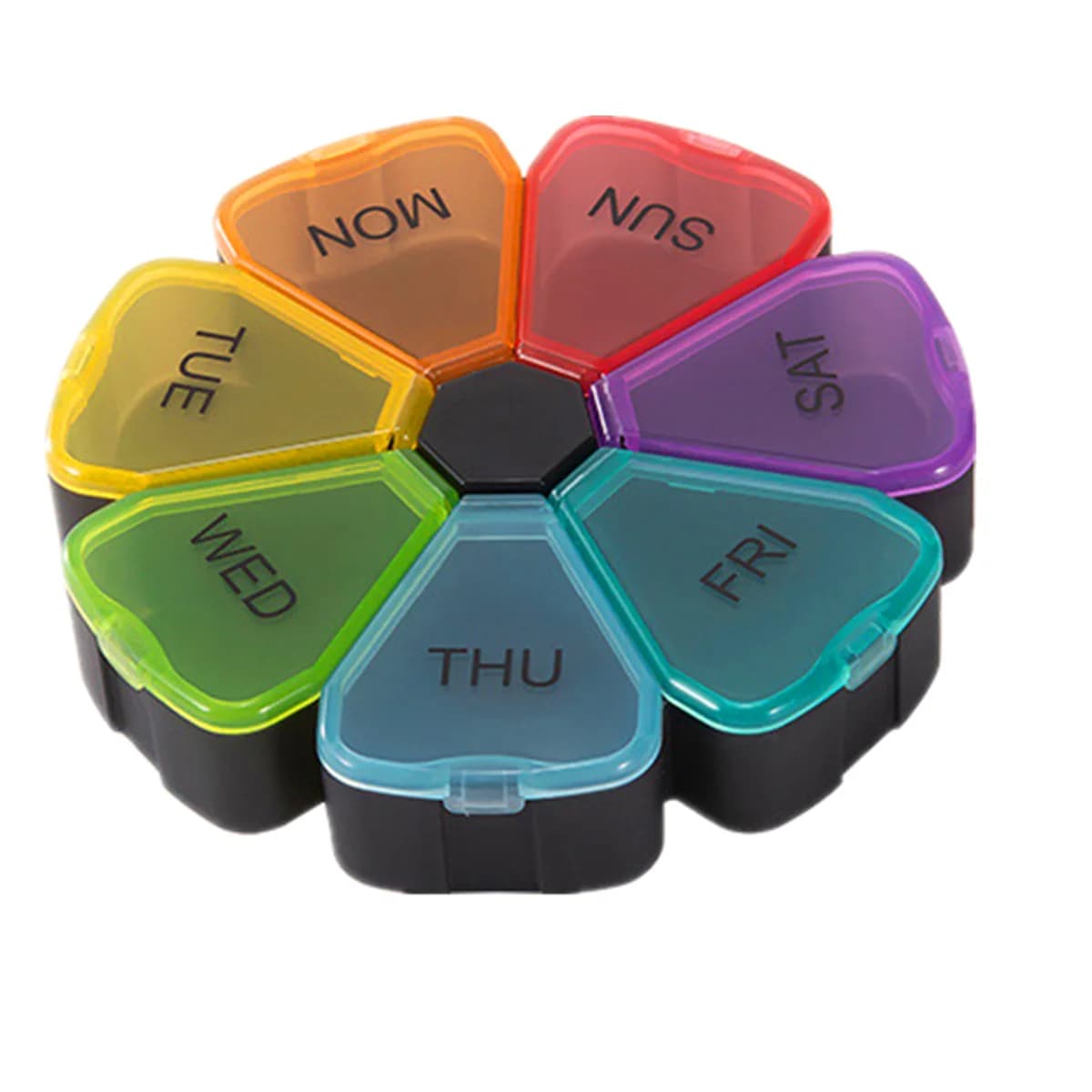 7-day medical pills box, portable mini round box, vitamin box, tablet holder, organizer containers