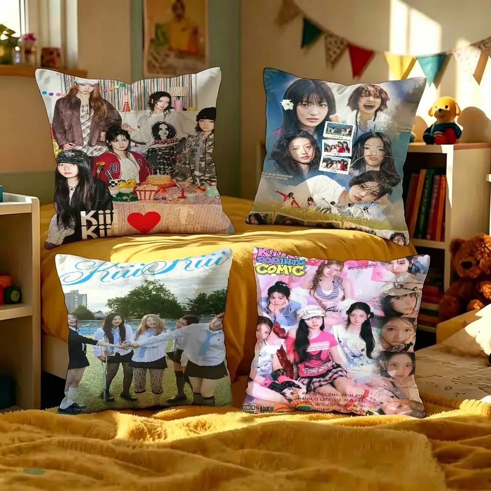 Nuova Federa per Cuscino del Gruppo KPOP K-kiiiKiii, Copricuscino per Divano, Decorazione per la Casa