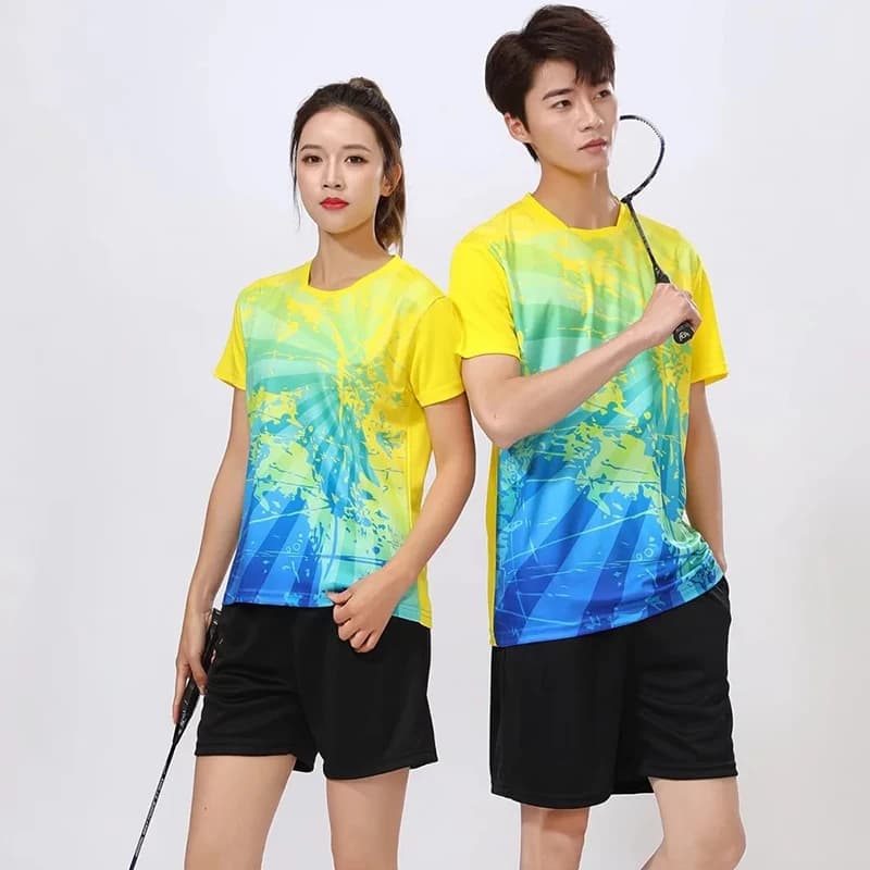 New Sport T-shirts Quick Drying Breathable Badminton Shirt, Training T-shirts for women's ping pong team racing