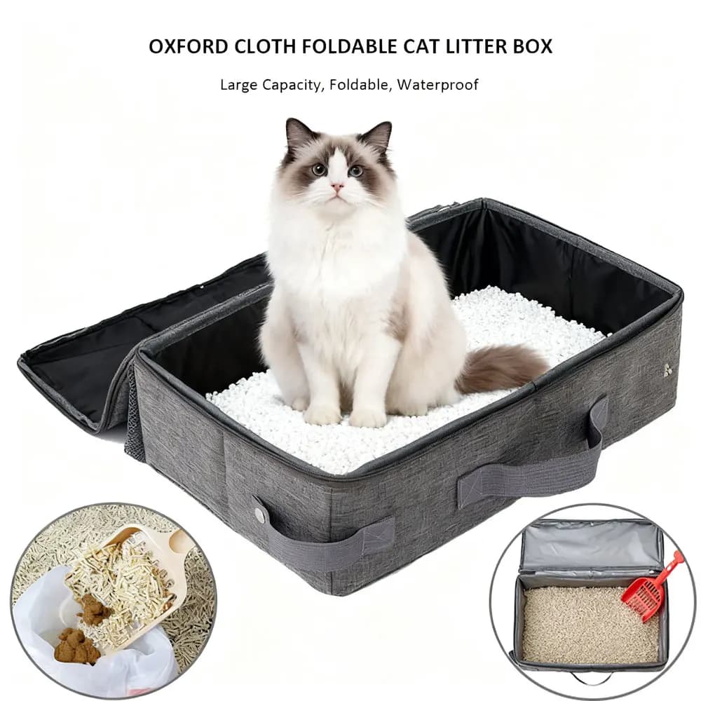 Lettiera portatile pieghevole in tessuto Oxford per cani e gatti, montata su auto, impermeabile, mobile, per animali domestici, campeggio, alpinismo, viaggi all'aperto