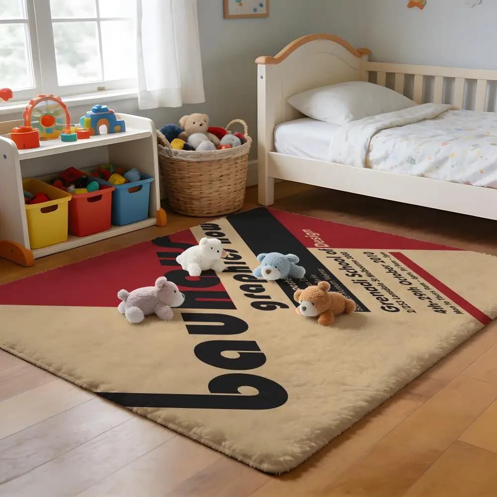 Soft flannel mat, non-slip and absorbent carpet for bathroom, bedroom, home decoration, famous geometric art B-Bauhaus