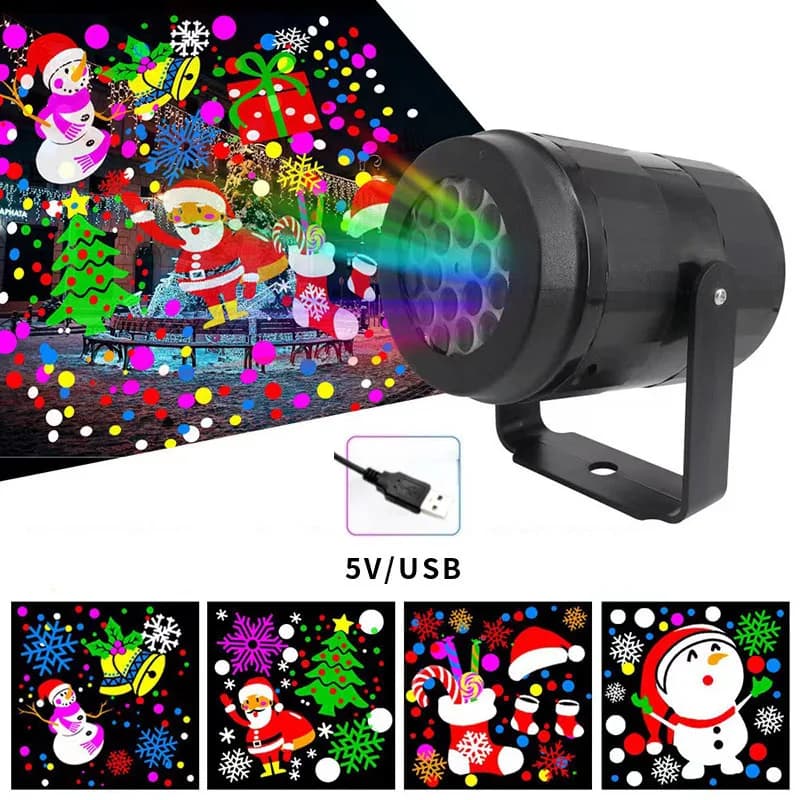 Proiettore di fiocchi di neve di Natale Luce Festa di Natale Grande decorazione Laser Led Luce da palcoscenico Rotante Illuminazione natalizia Decorazioni da giardino