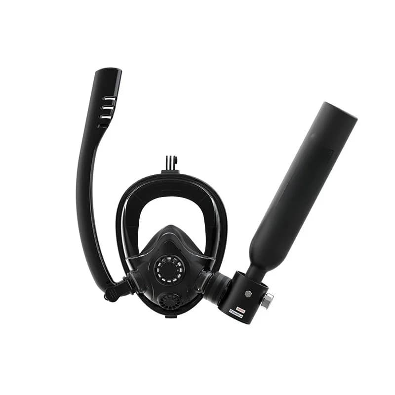 Mini portable gas cylinder for immersion, swim glasses set with snorkeling mask