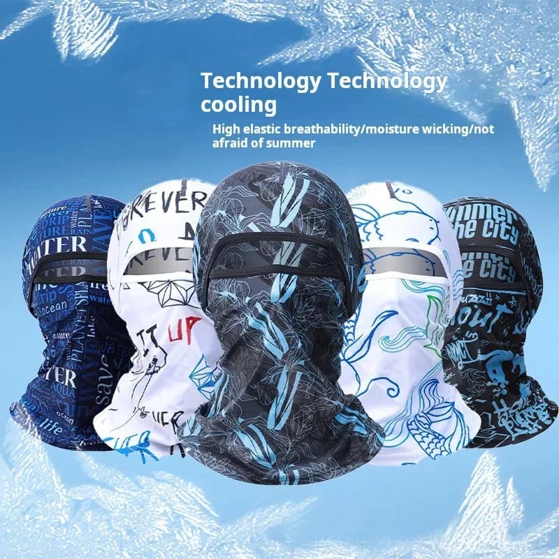 Sunset in Ice Silk for Cycling, Anti-UV Solar Protection, Open Sports, Summer, Motorbike Subcasco, Men's Hat