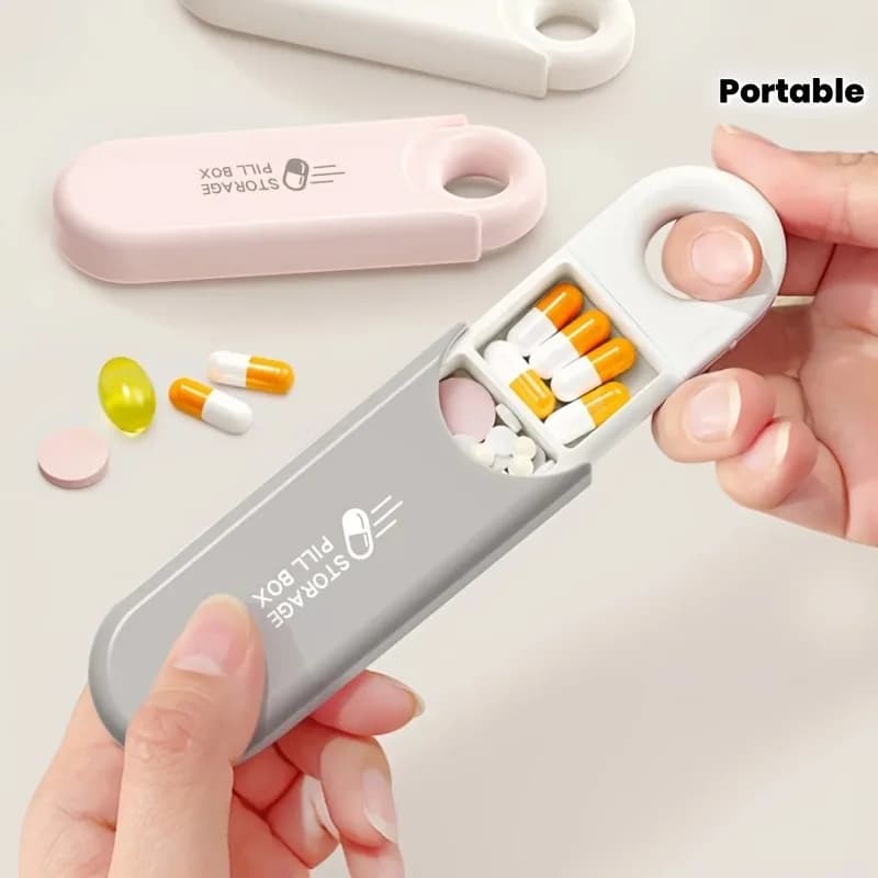 Three-Meal-a-Day Portable Medicine Pill Organizer for Medications, Supplements, Vitamins, and Fish Oil, Compact Daily Carry Case