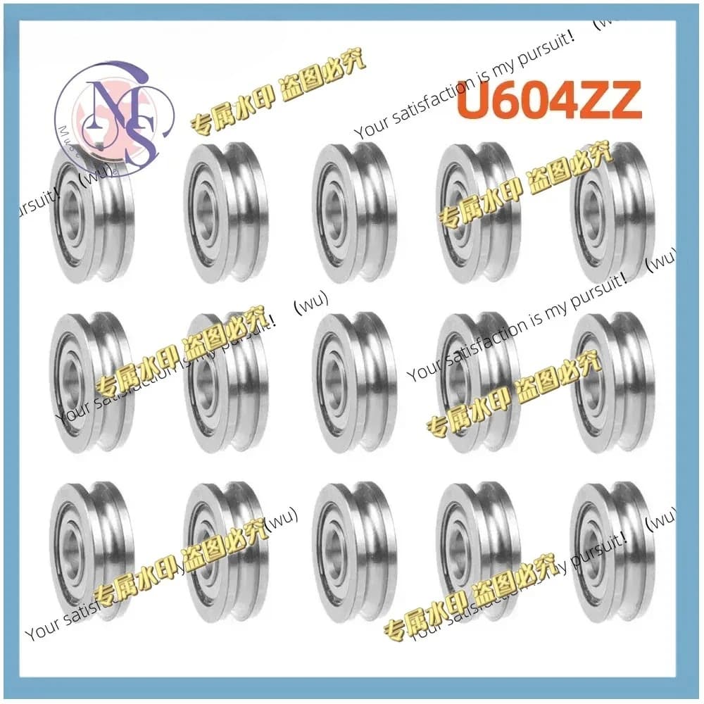 3D Printer U604ZZ 604UU 4x13x4mm U-Shaped Bearing MK8 Extruder Round Wheel Gear Walking Guide Rail Bearings Fitting Pulley