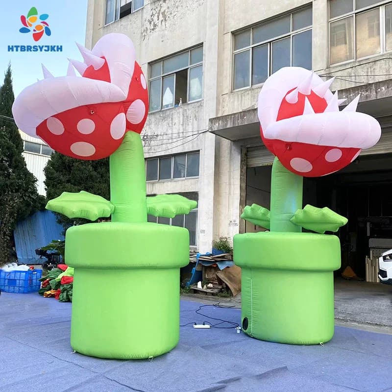 Asciugacapelli con clip a forma di cartone animato gonfiabile gigante, decorazione creativa del palcoscenico per feste per bambini, attività vegetale "uomo-mangiare pesci".