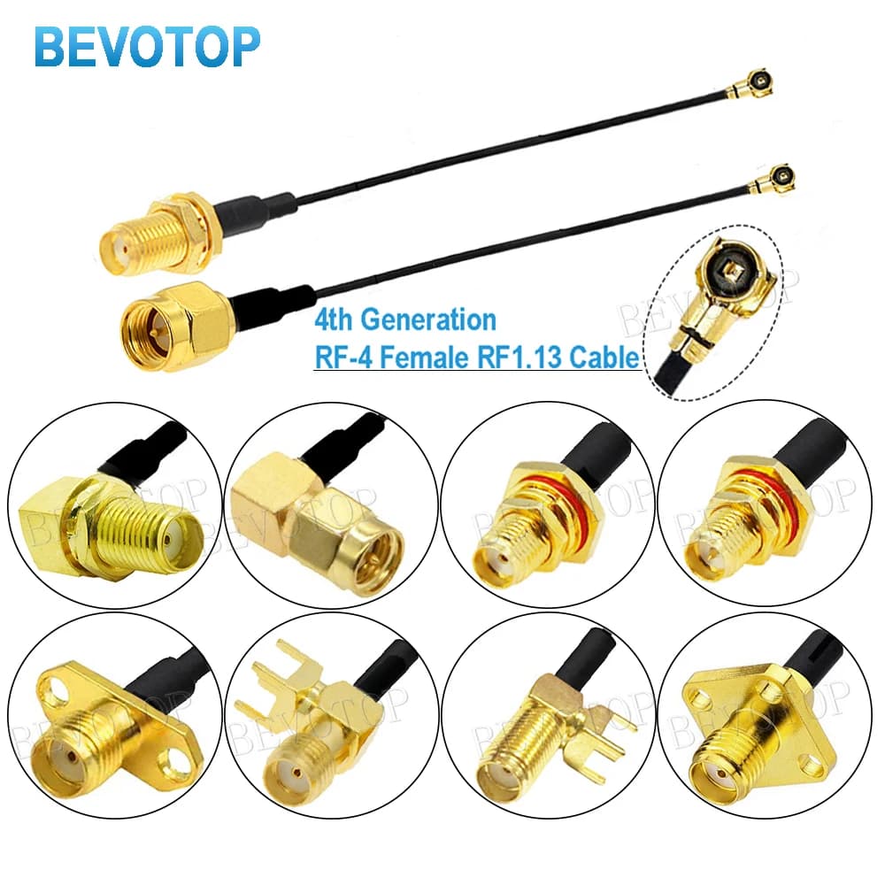 10PCS RF113 SMA Male/Female to IPX-4 MHF4 Female Connector WIFI Antenna Extension Cord RF1.13 Pigtail Cable Jump SMA to IPX-4