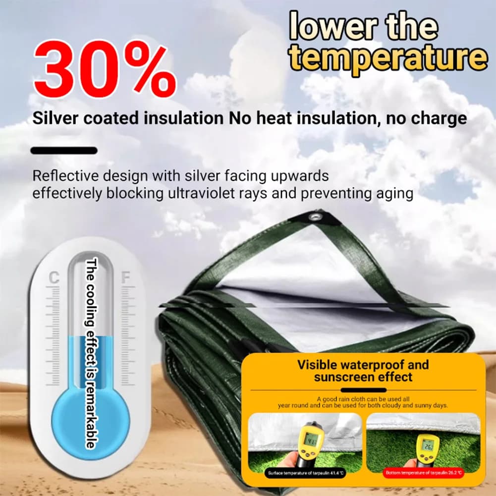 Raincoat Large 5x4M, Reinforced Phone Resistant, Rain Cover for Garden, Camping, Car, Tent, Shear, Solar Reinforcement