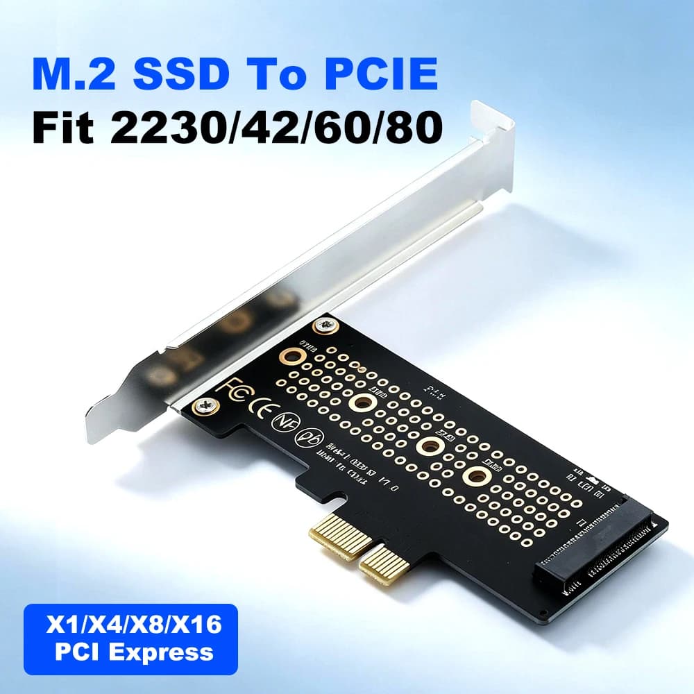 M.2 SSD to PCIE Converter Motherboard X1/4/8/16 Extender Support 2280 2260 2242 2230 to Desktop PCI Express PCI-E Adapter