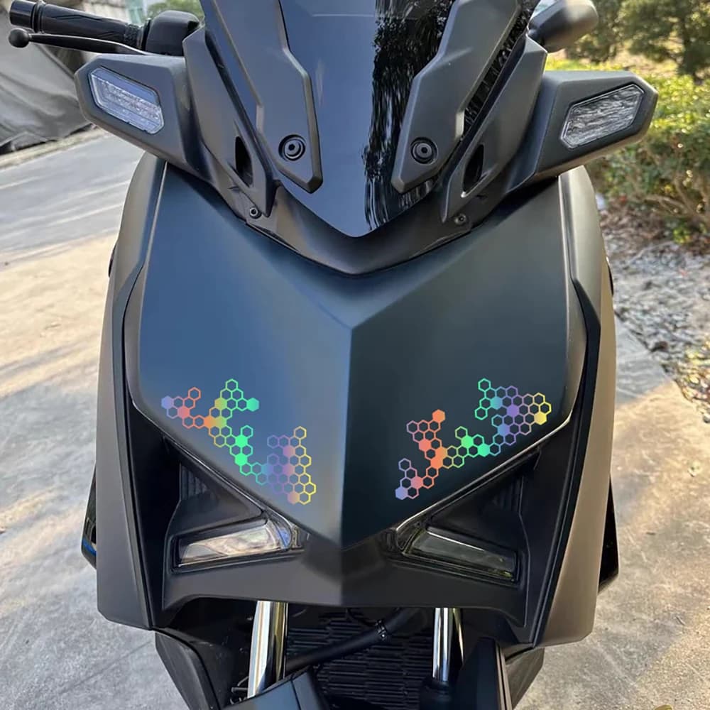Adesivi per moto con ingranaggi a nido d'ape per carenatura moto Serbatoio carburante Casco da corsa impermeabile Decalcomanie in vinile Accessori moto