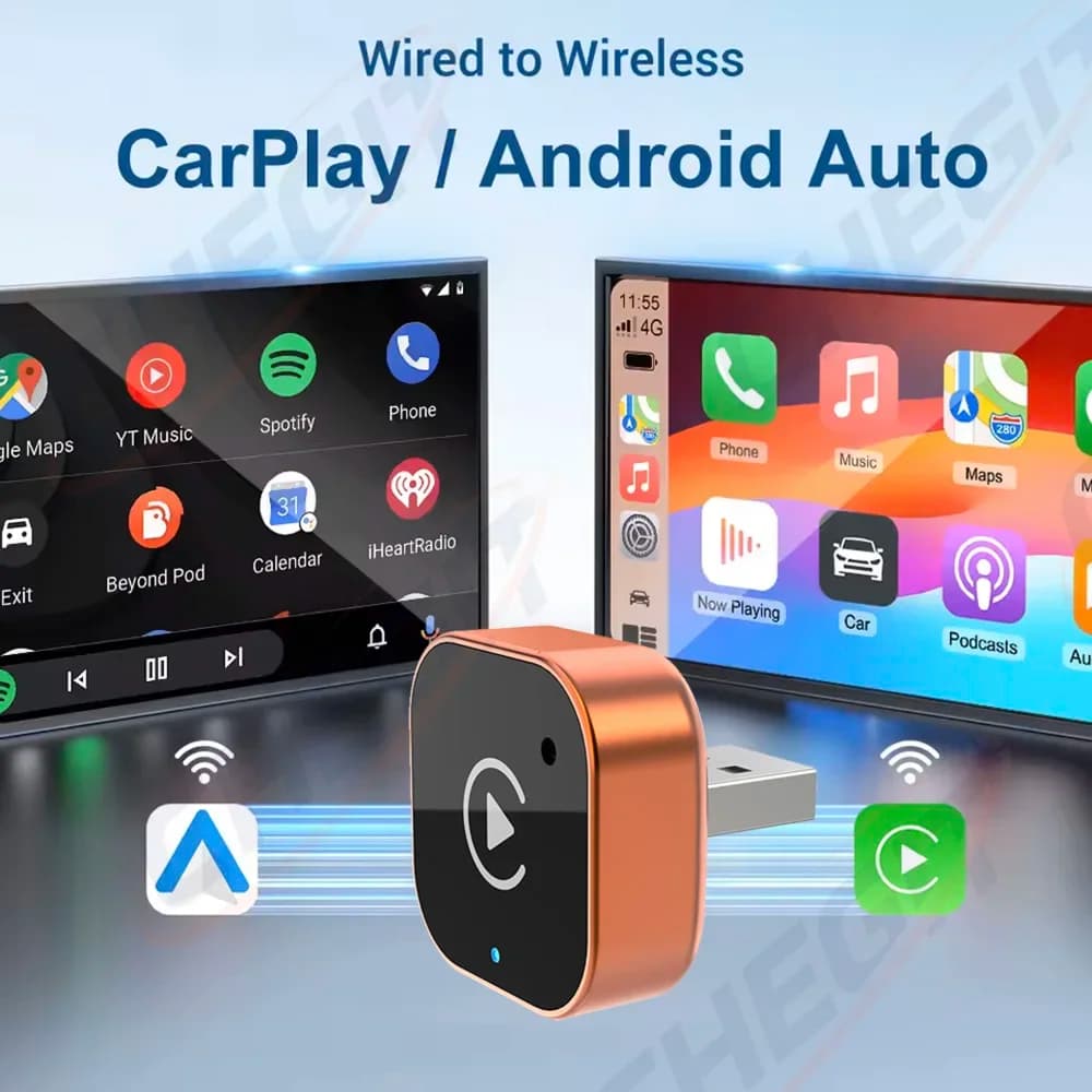 Car Adapter Android CarPlay Wired Wireless 2 In1 for OEM Car stereo with USB dongle Smart Mini Box Plug and Play Blueto