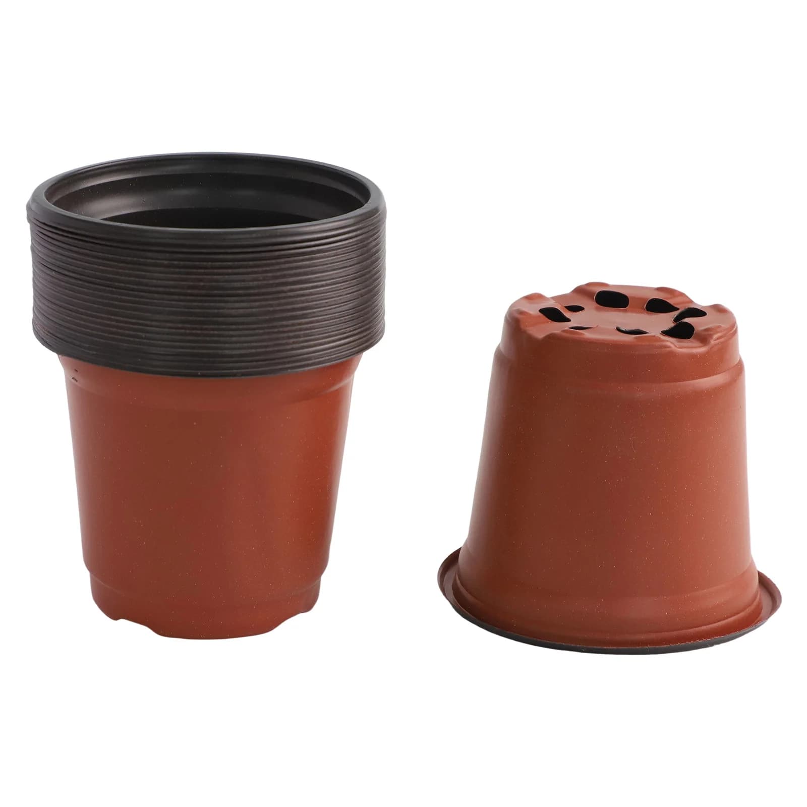 Set di 100 vasi da fiori rotondi realizzati in plastica flessibile, soluzione perfetta per piante in crescita indoor o outdoor