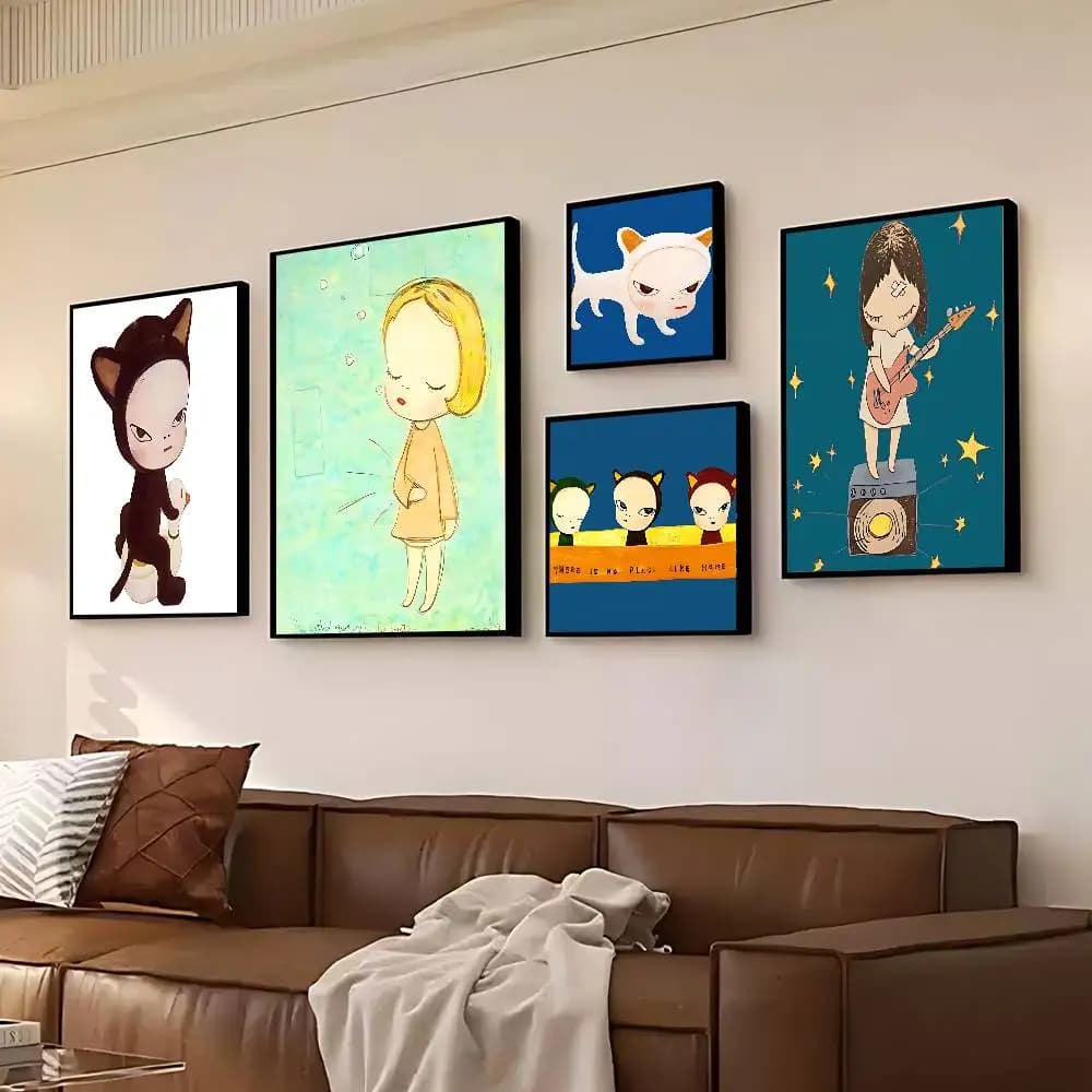 Y-Yoshitomo N-Nara Poster Painting Wall Art Picture Prints on Canvas Home Decoration Poster for Living Room Without Frame