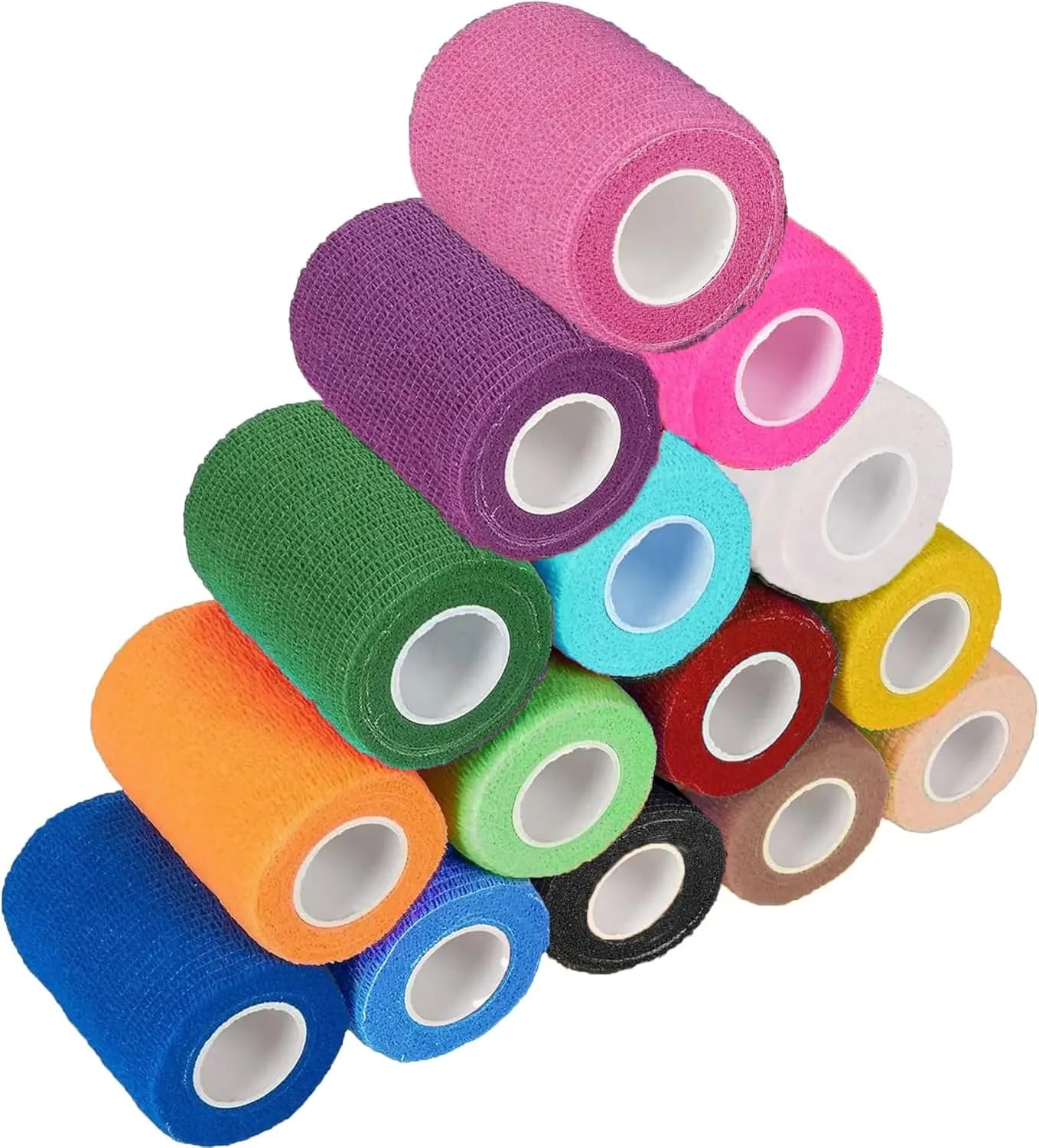 15 pz 2.5/5/7.5 cm Colorato Sport Auto Adesivo Elastico Traspirante Sport Wrap Nastro Per Ginocchiere Dito Caviglia Kit di Aiuto Strumento Per Animali Domestici