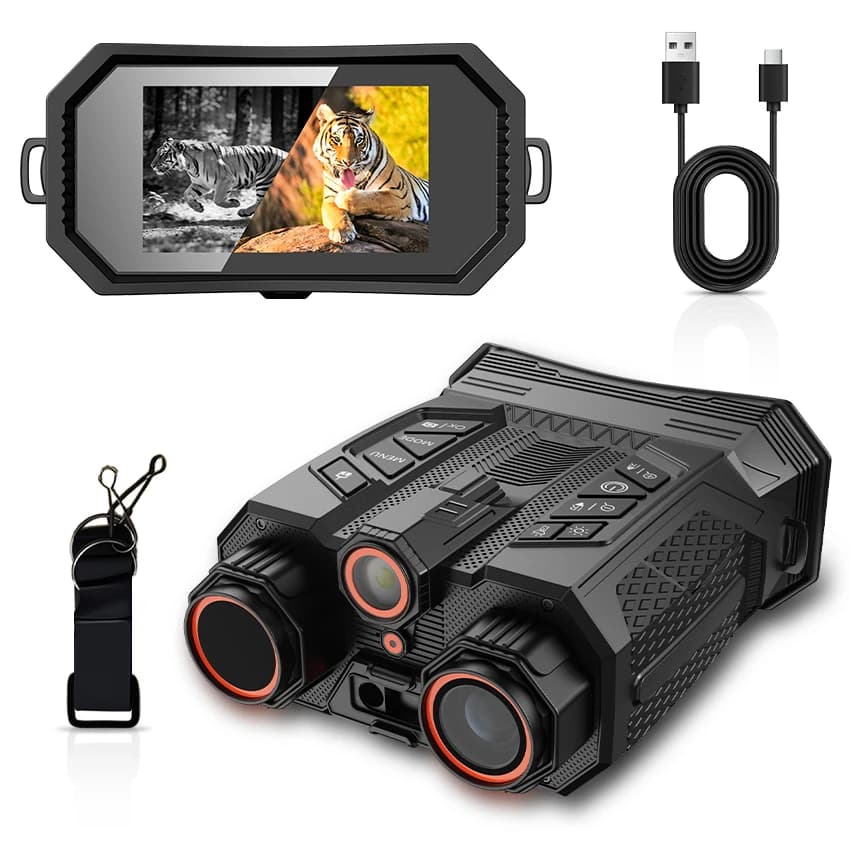Binocolo per visione notturna, occhiali digitali con telemetro, illuminazione, registrazione foto e video, attrezzatura per visione notturna