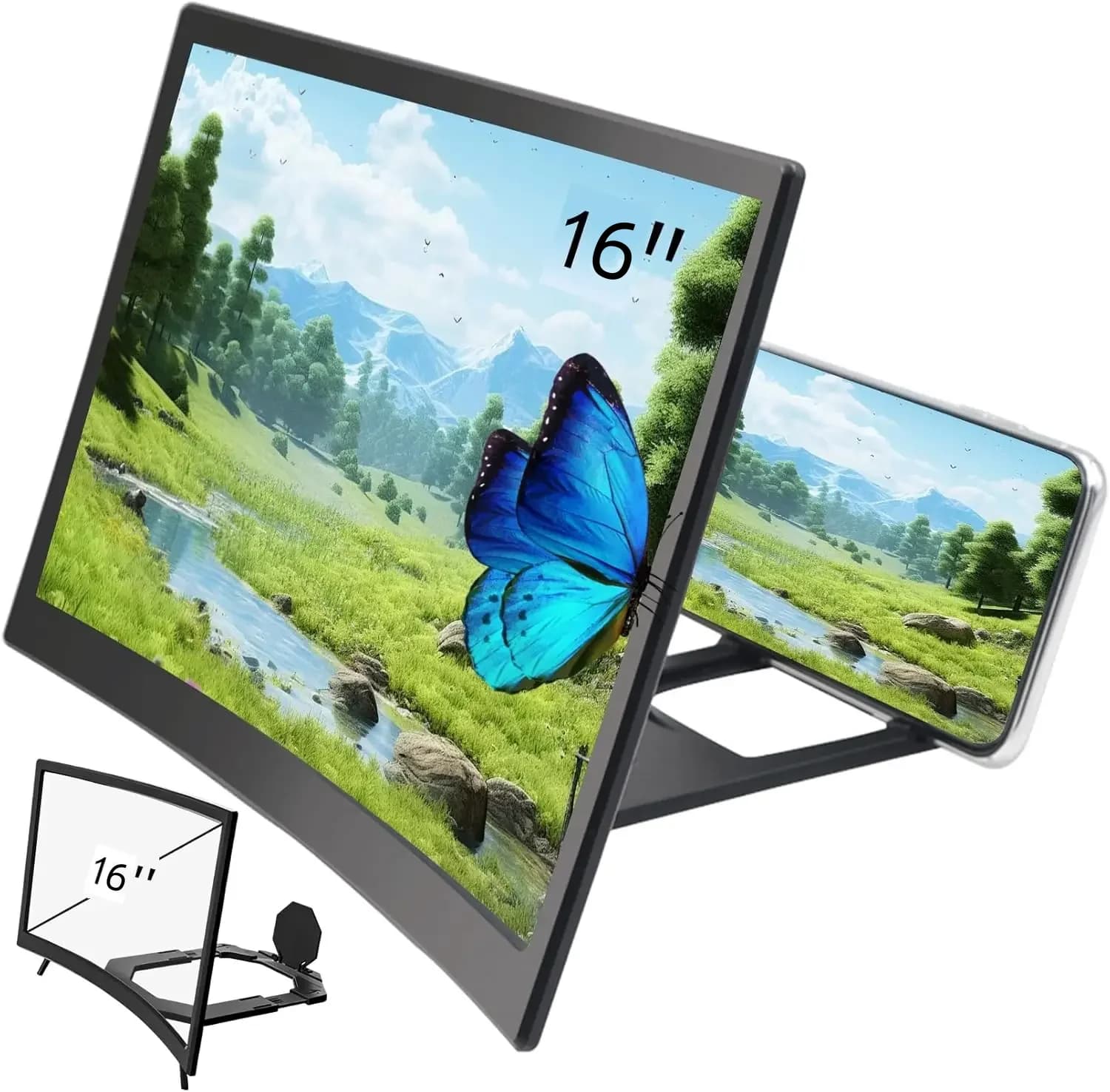 Lente d'ingrandimento per schermo 3D per telefono cellulare, ingranditore per schermi con lente d'ingrandimento per telefono HD, schermi per proiettori per amplificatore per schermo per telefono cellulare