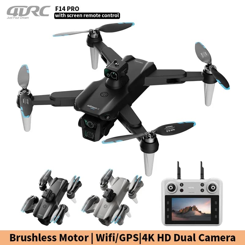 Drone GPS F14 Pro 2026 con Schermo sul Telecomando, Fotocamera 4K, Motore Brushless, Quadricottero Pieghevole, Giocattolo RC, Regalo per Bambini e Ragazzi