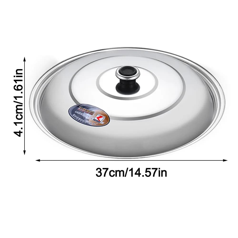Coperchio Universale per Wok 30-42cm in Acciaio Inox, Copertura per Padella Ispessita Anti-scottatura, Coperchio per Alimenti da Cucina, Utensili da Ristorante