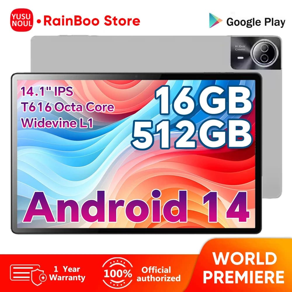 Tablet Android 14 Full Quality Global Version 14 Inch Tablets 16 GB 512 GB 12900 mAh Large Battery BT5.0 5G WiFi GPS Google Play