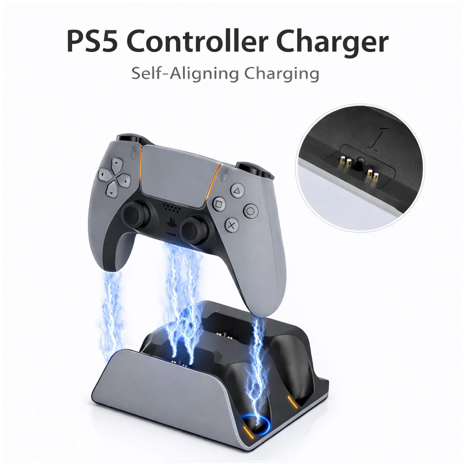 PS5 Controller Charging Station Dual Fast Charging Dock for PlayStation 5 Wireless Charger Stand Gamepad Accessories