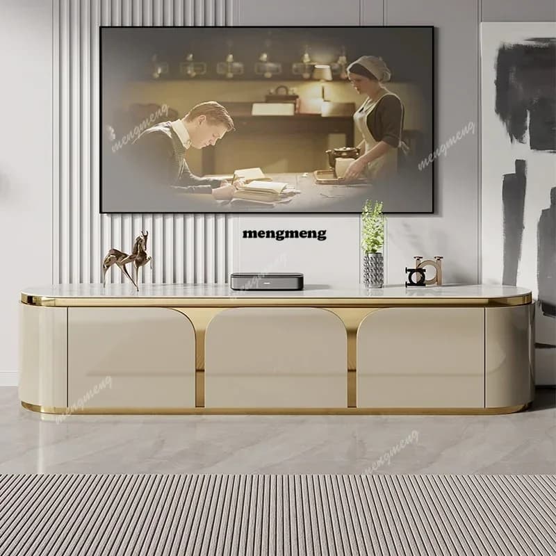Modern Luxury TV Mobile in Wood, Credence with Storage Space, Monitor Support, Living Room TV Mobile, Home Furniture