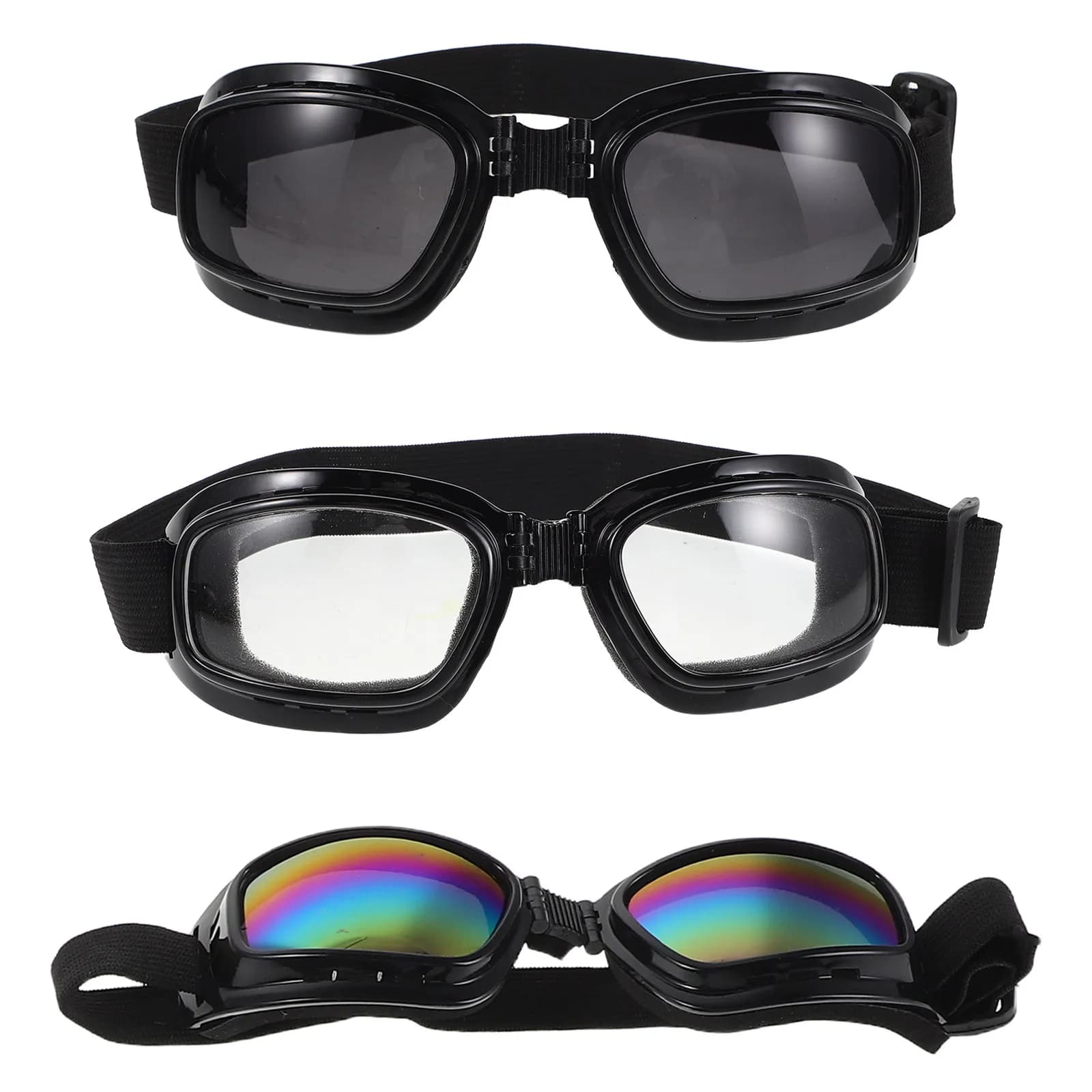 3Pcs Large Dog Goggles Uv Protection Windproof Anti- Motorcycle Goggles Ski Riding Hiking Atv Pet Outdoor Eyewear