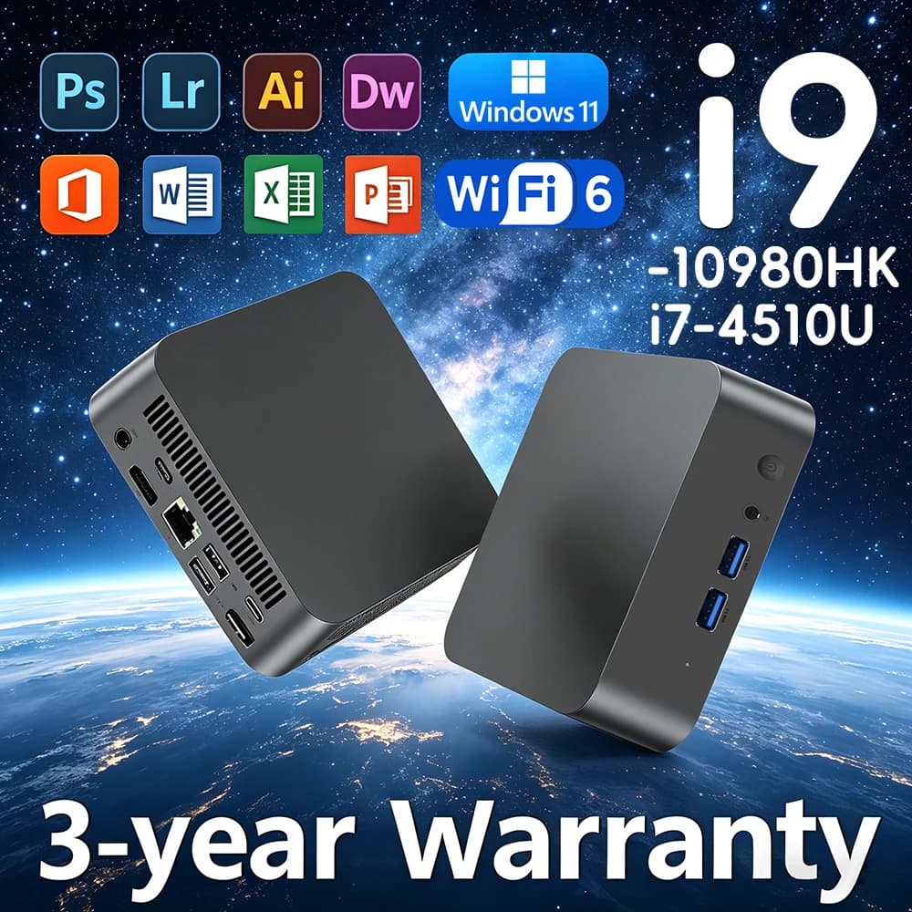 Mini PC portatile Core i9 8950HK Windows 11 16GB DDR4 1TB/2TB SSD Computer da gioco Wifi 6 BT5.2 Ufficio Grafica UHD Desktop PC