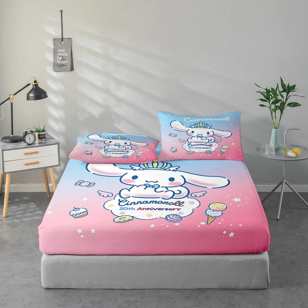 Set di lenzuola con stampa digitale ad alta definizione in 3 pezzi Cinnamoeoll Set di lenzuola con stampa floreale di grandi dimensioni Include 1 lenzuolo con angoli + 1/2 federa Adatto per camera da letto, stanza degli ospiti, decorazioni per la casa Lenzuolo con angoli in fibra di poliestere + federa Tessuto ultra morbido e spesso Confortevole per tutte le stagioni Lavabile in lavatrice Design con personaggi dei cartoni animati Cinnamoeoll