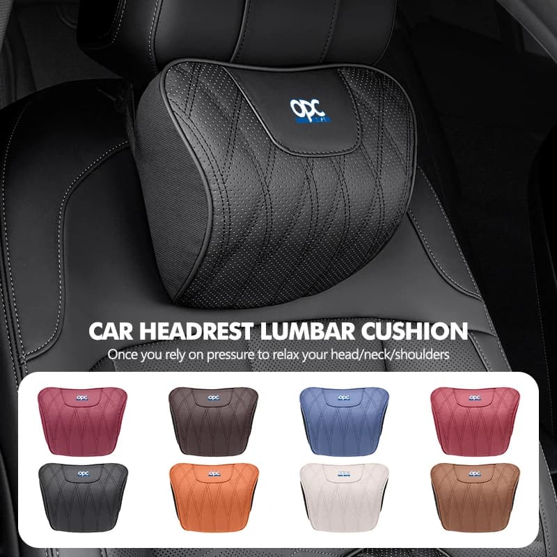 Car Universal Headrest Lumbar Support Napa Leather Breathable Pillow For Buick Park Regal Encore Excelle Enclave Anthem Cascada