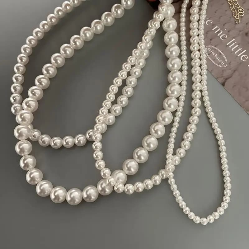White Imitation Pearl Choker Necklace for Memorable Wedding Jewelry Gift
