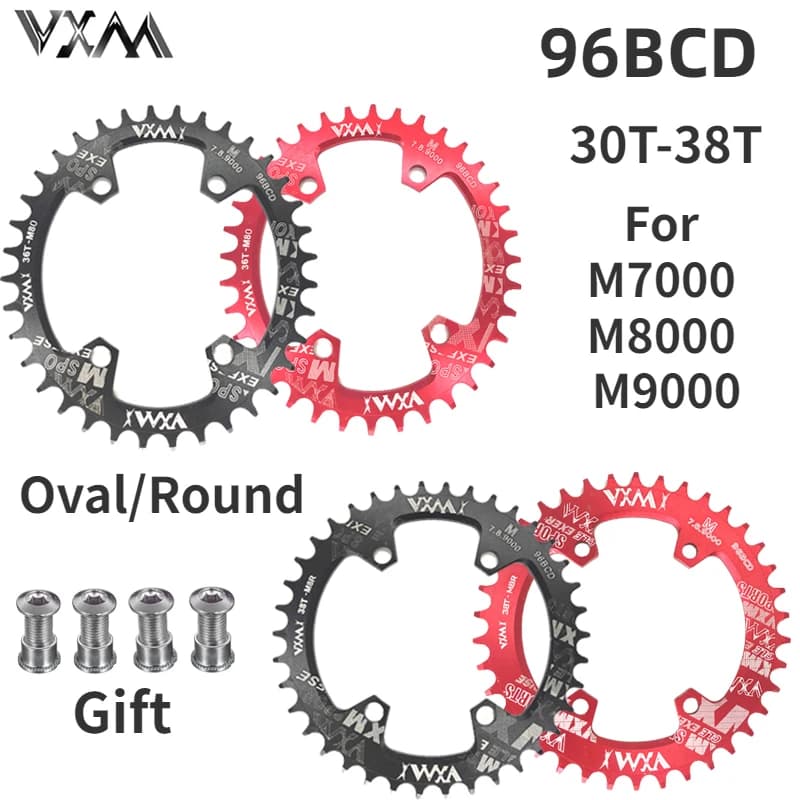 VXM Rotondo Ovale 96BCD MTB Bicicletta Corona Mountain Bike 30T 32T 34T 36T 38T Guarnitura Dente Piastra Parti Per M7000 M8000 M9000