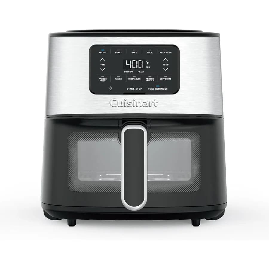6 liters large air fryer with 5 cooking functions to roast, bake in the oven, fry in the air and store hot foods. 5 Pre-S