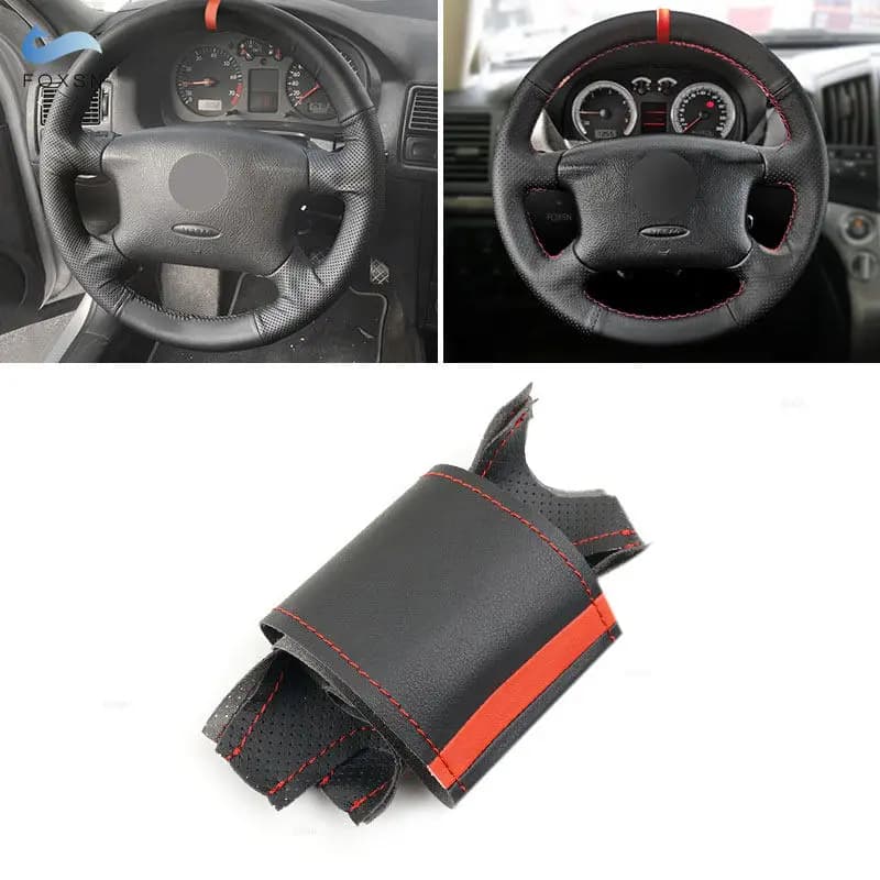 For VW Golf 4 IV MK4 Passat B5 1998 1999 2000 2001 2002 2003 2004 Internal drive black leather cover with red strip