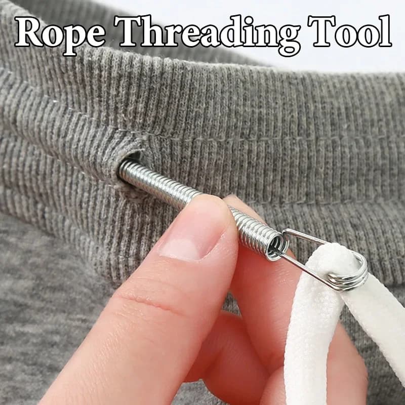 Strumento per infilare il cordoncino pieghevole a molla con clip per pantaloni con cappuccio Kit di accessori per allacciatura di corda per riparazione cucito fai-da-te 1 10 pezzi