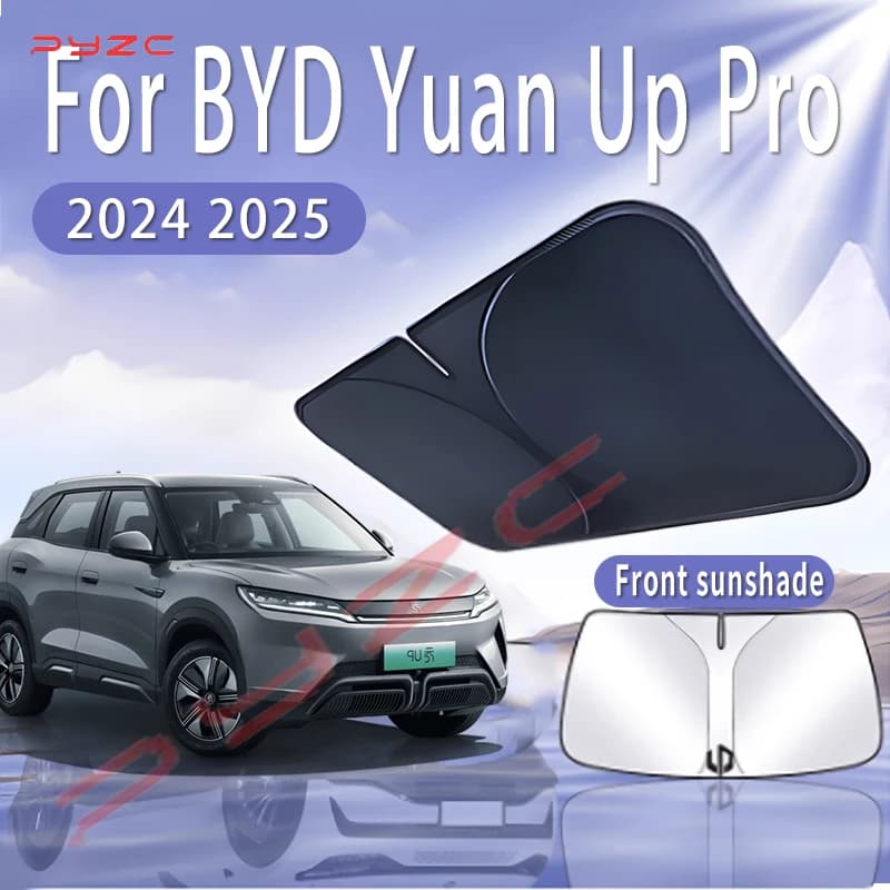 Pieghevole Auto Visiera Parasole Per BYD Yuan Up Pro 2024 2025 Parabrezza Anteriore Parasole Isolamento Termico Estate Colling Accessori Auto