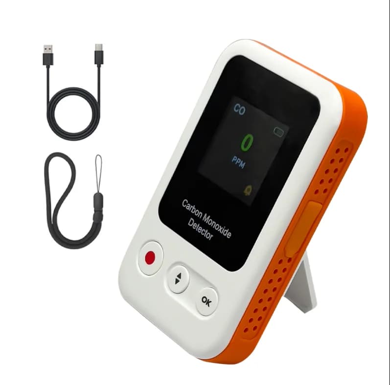 Aikesi Rilevatore di monossido di carbonio Mini rilevatore di CO ricaricabile Rilevatore di gas combustibile Misuratore di CO 0-1000 ppm UL2034 Rapporto