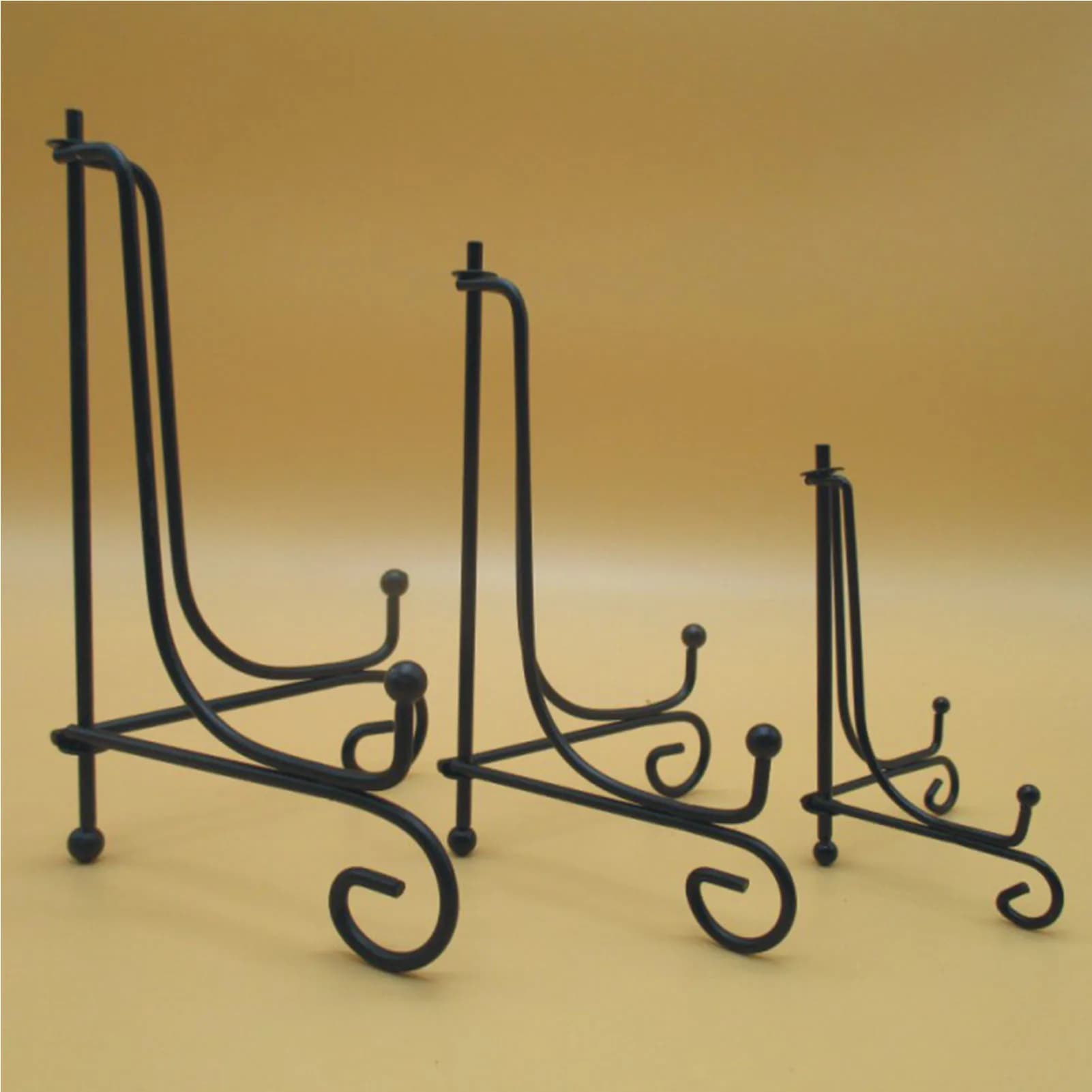Black Iron DIY Craft Bracket Book Holder Photo Pedestal Bowl Picture Frame Plate Rack Display Stand Easel Storage Holders